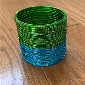 Turquoise & Green Bangle Bracelets